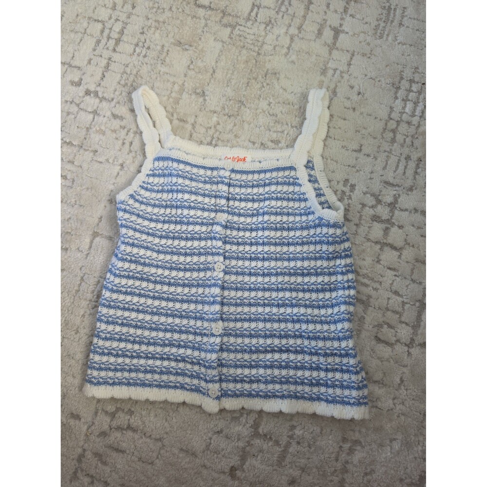 Cat & Jack blue and white striped sweater tank top